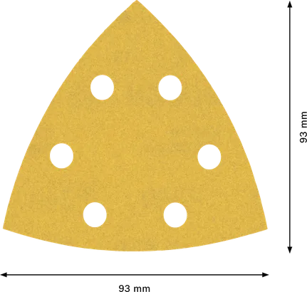 Papel de lija delta Bosch EXPERT C470 de 93 mm con 6 agujeros.